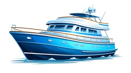 Yacht Cartoon Vector Illustration: Vibrant and Playful Nautical Design for Various Creative Projects