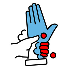 Fototapeta premium Wash Wrists Carefully Hand Hygiene Vector Icon