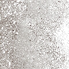 Abstract textured background.  A multitude of tiny, dark brown dots scattered across a light background.  The density of the dots varies, creating a sense of depth and dimension