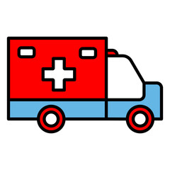 Ambulance Vehicle Vector Icon For Emergency Response