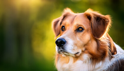 Obraz premium a close up shot of a dog s face with a blurred background