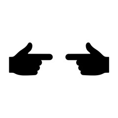 Vector icon illustration of two hands with index fingers pointing in opposite directions. Ideal for conveying the concept of choice, comparison, direction, or emphasis on two different things.