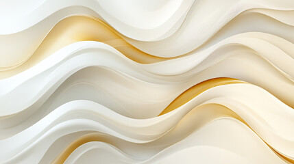 Abstract wavy lines in light beige and gold tones