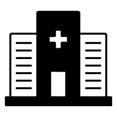 Fototapeta premium Hospital Building Medical Care Vector Icon Design
