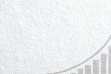 A textured light gray background features an upward trending financial graph in darker gray. The design conveys themes of growth and analysis, suitable for business contexts.