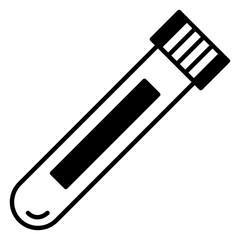 Test Tube Vector Icon For Science Education