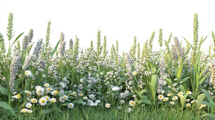 Obraz premium Summer wildflowers meadow grass wheat photo