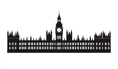 Fototapeta premium Silhouette of the Houses of Parliament (8)