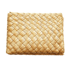 Modern Eco Straw Mat with a Natural Woven Texture Isolated on Transparent Background