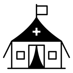 Testing Tent Vector Icon Representing Public Health Initiative