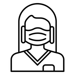 Face Mask Icon With Woman Vector Design