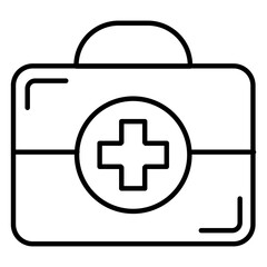 Obraz premium Emergency Medical Kit Vector Icon For Healthcare