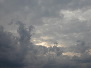 Storm clouds forming in the sky above Kent County, Delaware. Cloudscape, summer season.