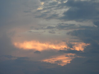 Obraz premium Storm clouds forming in the sky above Kent County, Delaware. Cloudscape, summer season.