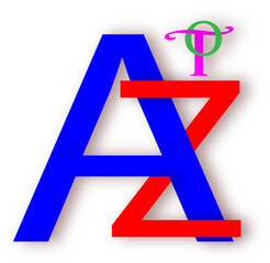 Bold alphabet letters a and z .