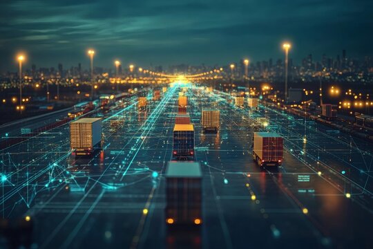 Logistics management and transportation network tracking on digital touchscreen map interface for supply chain coordination
