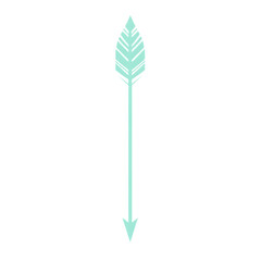 Minimalistic Arrow with Elegant Outlines in Pastel Isolated on Transparent Background