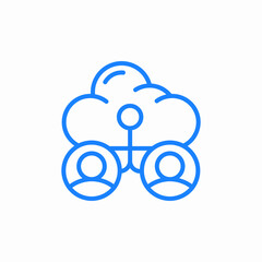 cloud user database icon sign vector