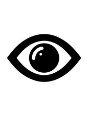 a black silhouette vector icon of a simple eye