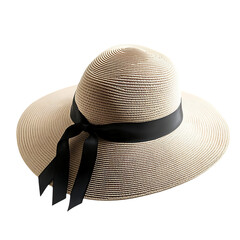 Sleek Wide Brim Sun Hat with Sharp Modern Lines Isolated on Transparent Background