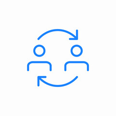 exchange replacement human icon sign vector