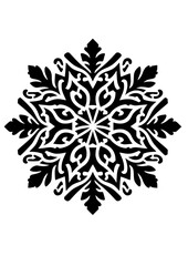 a black silhouette vector icon of a snowflake