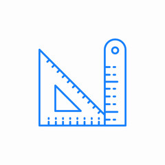 triangle ruler icon sign vector
