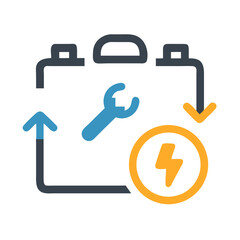 Professional battery repair service icon transparent background