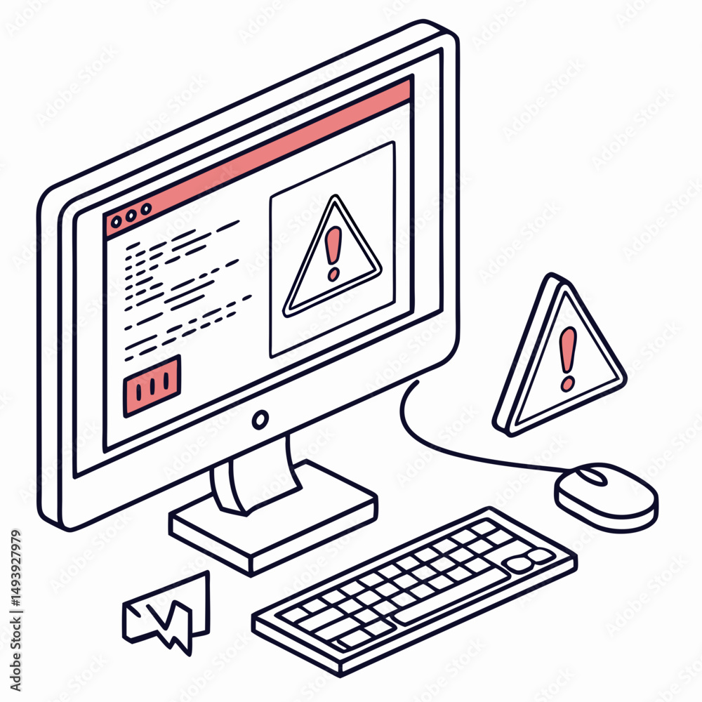 Poster computer error warning alert message system failure