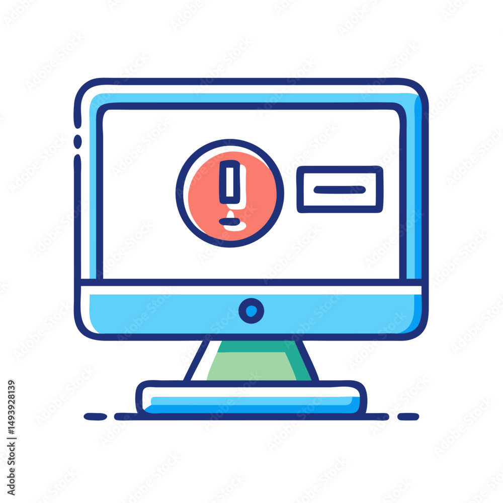 Poster computer screen alert notification icon isolated transparent background