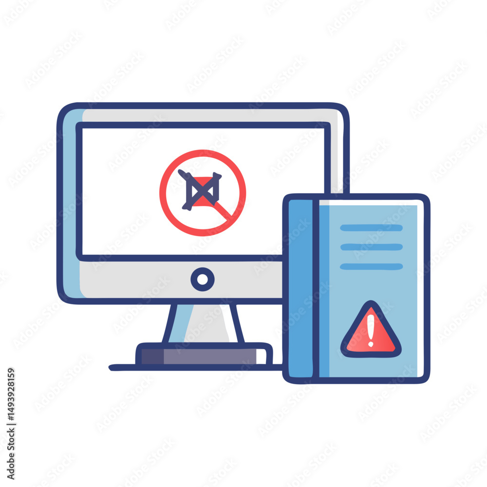 Poster computer system error alert icon transparent background professional design