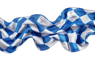 Closeup of a folded Bavarian flag featuring classic blue and white checkered pattern in vibrant colors isolated on white background PNG