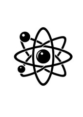 a black silhouette vector icon of an atom