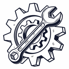 Wrench and gear mechanical engineering maintenance repair tools
