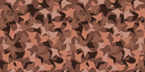 Fototapeta premium Abstract shapes background or texture in shades of brown. Seamless pattern with randomly arranged elements. Vector design for printing on fabric and paper. Endless wallpaper, backdrop, wrapping paper.