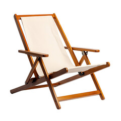 Advanced Lightweight Wooden Beach Chair with a Mode Isolated on Transparent Background