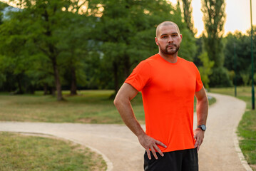 Portrait of a confident sporty man outdoor.