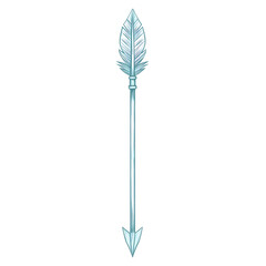Minimalistic Arrow with Graceful Refined Outlines Isolated on Transparent Background