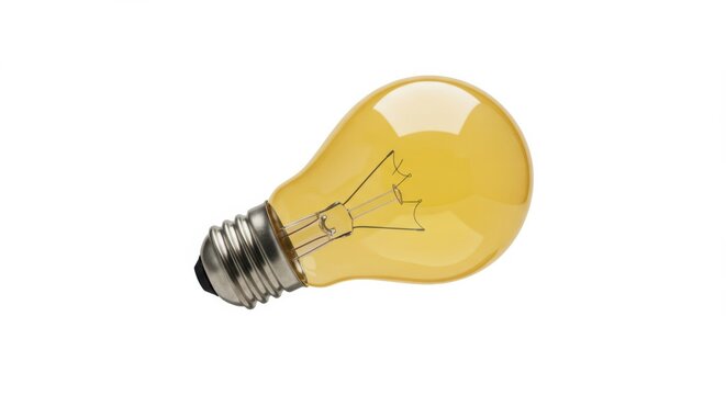 Innovative Concept Illustration of a Traditional Light Bulb with a Unique Design and Soft Yellow Hue