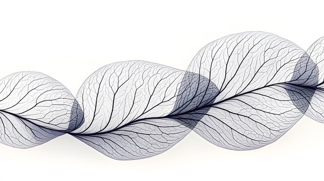 Abstract Skeletons Leaves, Botanical Art, Nature Design, Elegant Leaf Veins,  Floral Minimalist Background