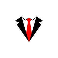 Business Suit Icon with Red Tie