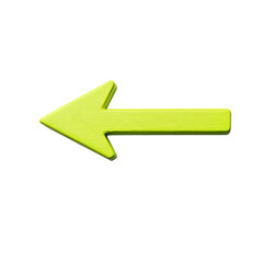 Minimalistic Arrow with Clean Contours in Lime Green Isolated on Transparent Background