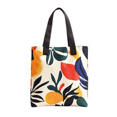 Trendy Canvas Bag with a Stylish Print and a Relaxed Isolated on Transparent Background