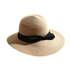 Sleek Wide Brim Sun Hat with Contemporary Profile Isolated on Transparent Background