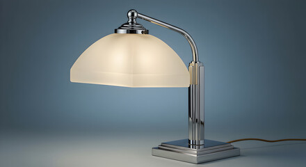 Elegance Illuminated Vintage Style Chrome Desk Lamp With Glass Shade