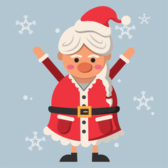 Cute miss claus christmas character Vector