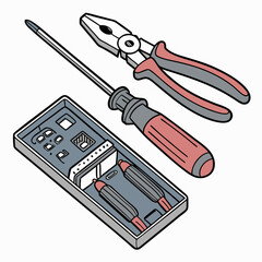 Repair kit tools screwdriver pliers electronics gadget