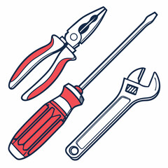 Essential hand tools pliers screwdriver wrench repair kit