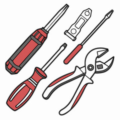 Professional tool set illustration isolated on white