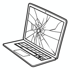 Broken laptop screen cracked display computer repair